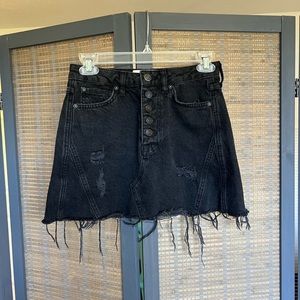 Black Denim Skirt